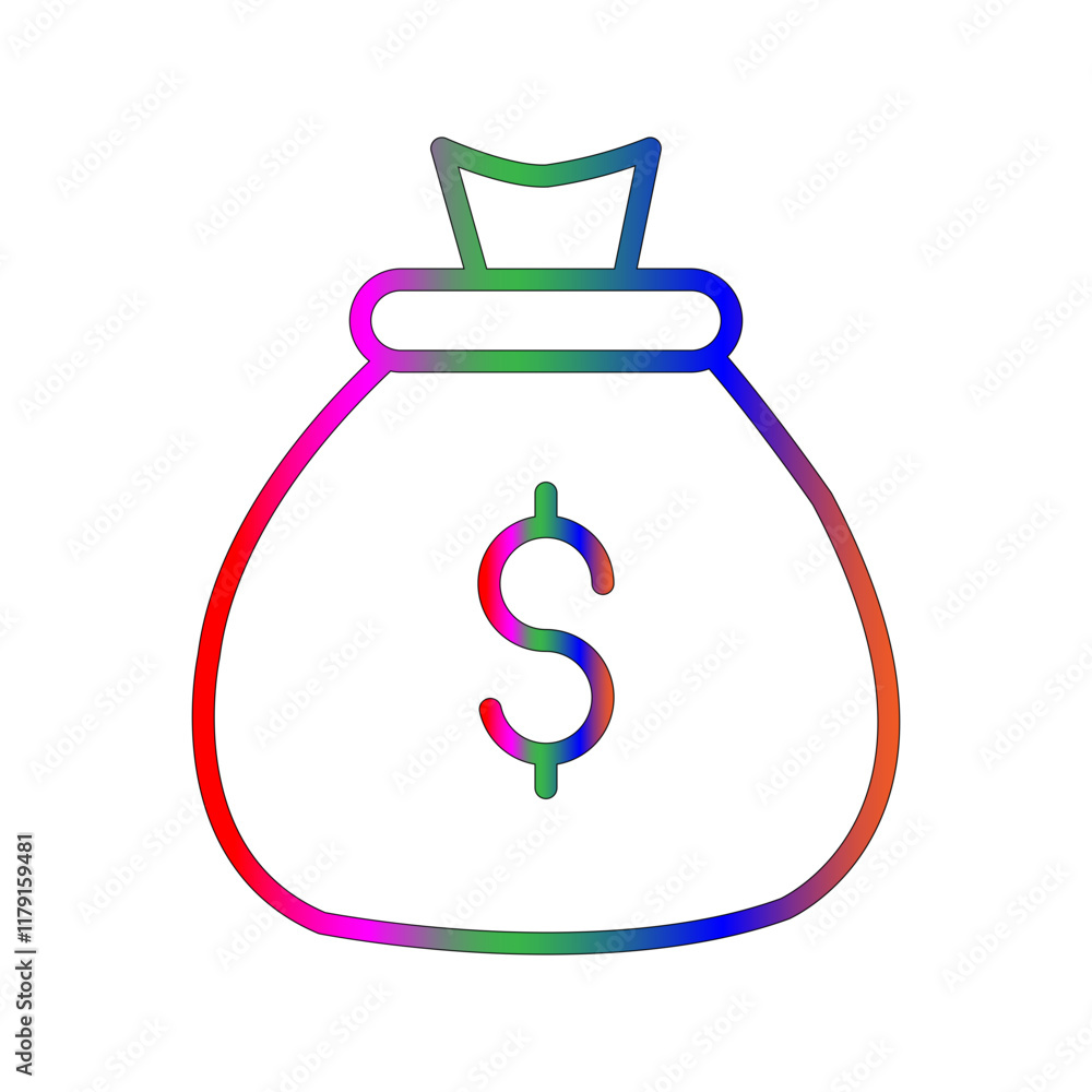 Money Bag line gradient icon
