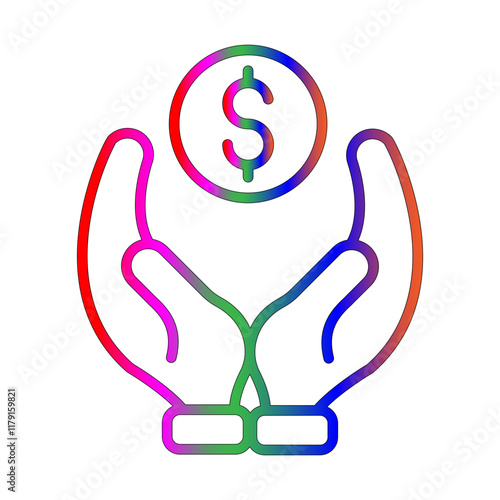 Charity line gradient icon