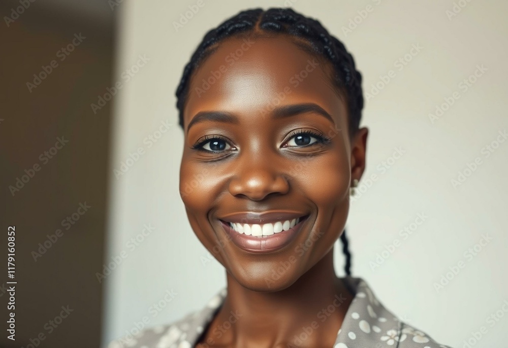 Portrait of an afro-American woman with a gentle smile Portrait of an afro-American woman with a gentle smile
