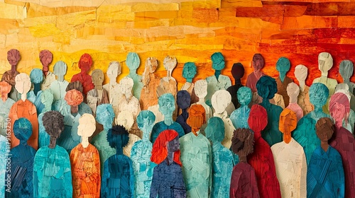 Collective Humanity: A Warm, Textured Collage of Diverse Individuals