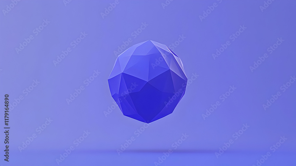 Abstract 3D Blue Polygonal Sphere Abstract 3D Blue Polygonal Sphere