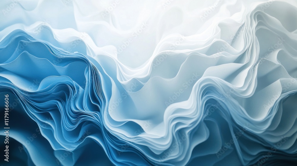 Obraz premium Abstract blue and white wavy texture background.
