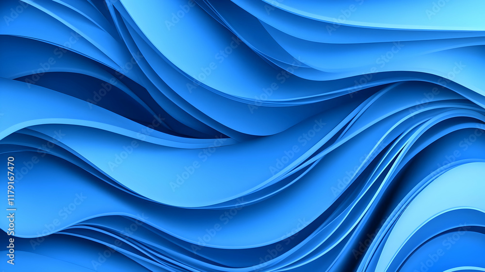 Obraz premium Abstract Blue Wave 3D Illustration
