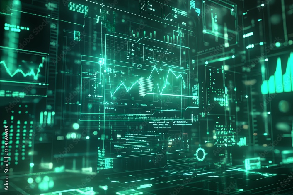 Abstract Data Streams: A Futuristic Green Digital Landscape Abstract Data Streams: A Futuristic Green Digital Landscape