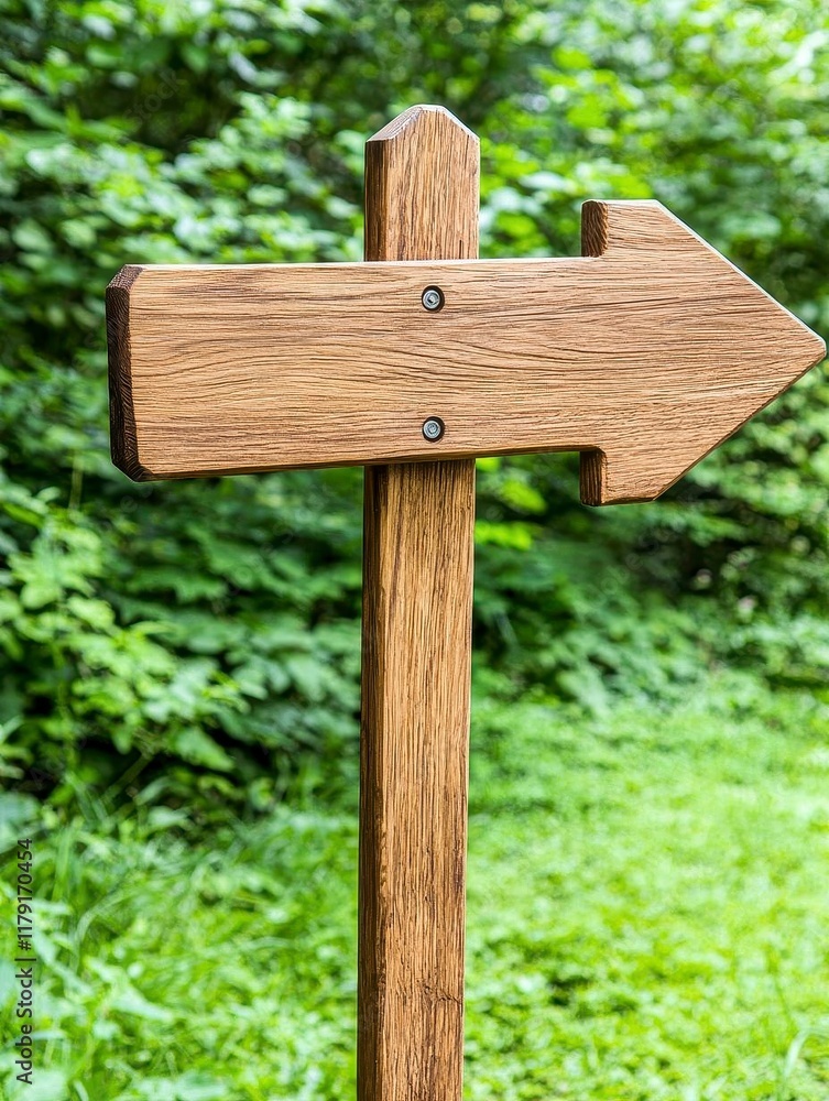 A photostock of a wooden directional sign in a natural setting, ideal for travel, outdoor adventures, or wayfinding designs. High Quality A photostock of a wooden directional sign in a natural setting, ideal for travel, outdoor adventures, or wayfinding designs. High Quality