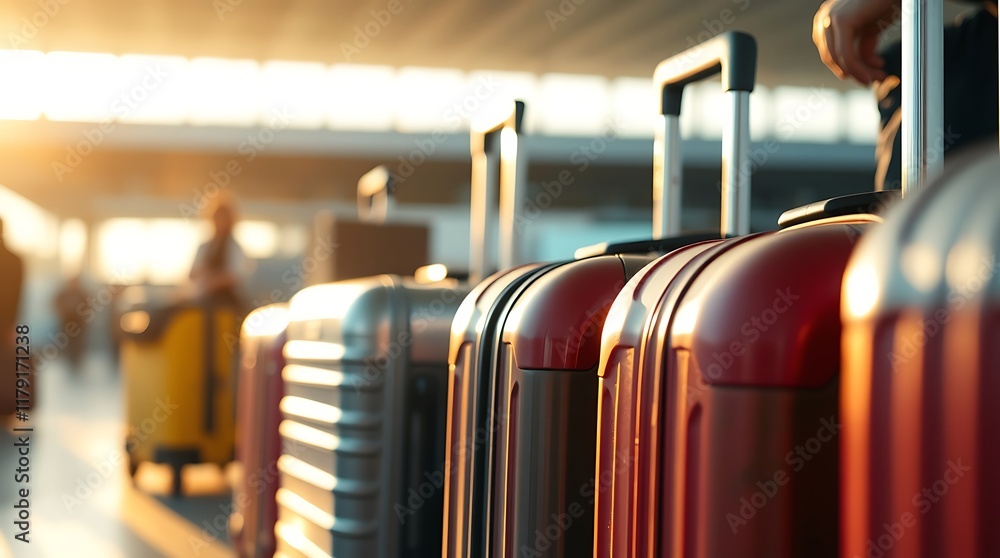 potrait of Suitcases in airport. Travel concept potrait of Suitcases in airport. Travel concept