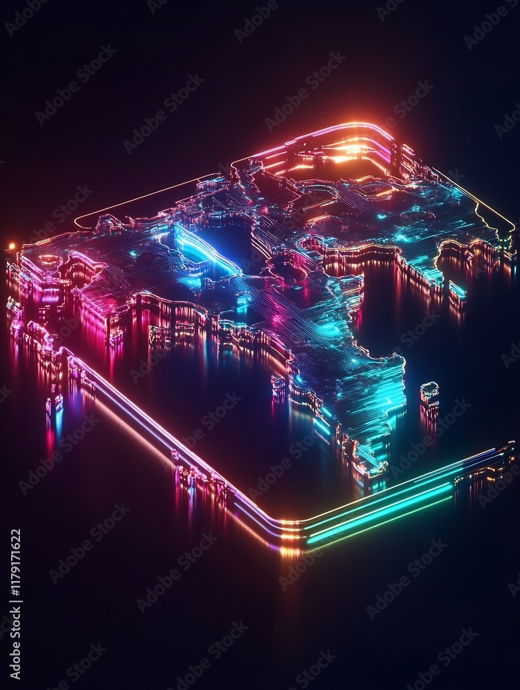 Vibrant 3D Render: Globally Connected Smartphone, Futuristic Style Illustration. AI Generated Vibrant 3D Render: Globally Connected Smartphone, Futuristic Style Illustration. AI Generated
