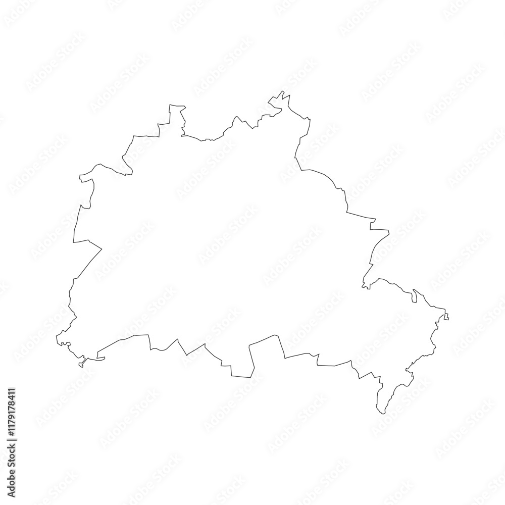 Berlin state blank outline map Berlin state blank outline map