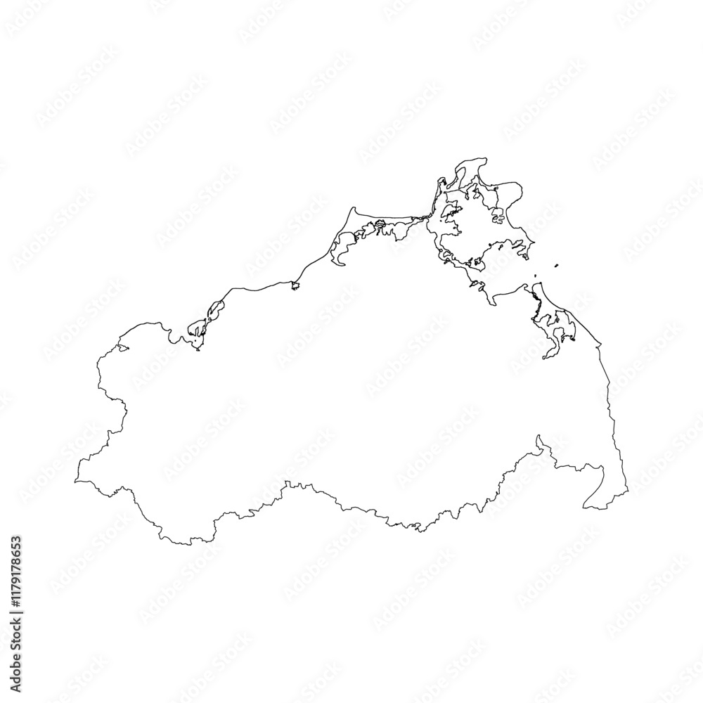 Mecklenburg-Vorpommern state blank outline map Mecklenburg-Vorpommern state blank outline map