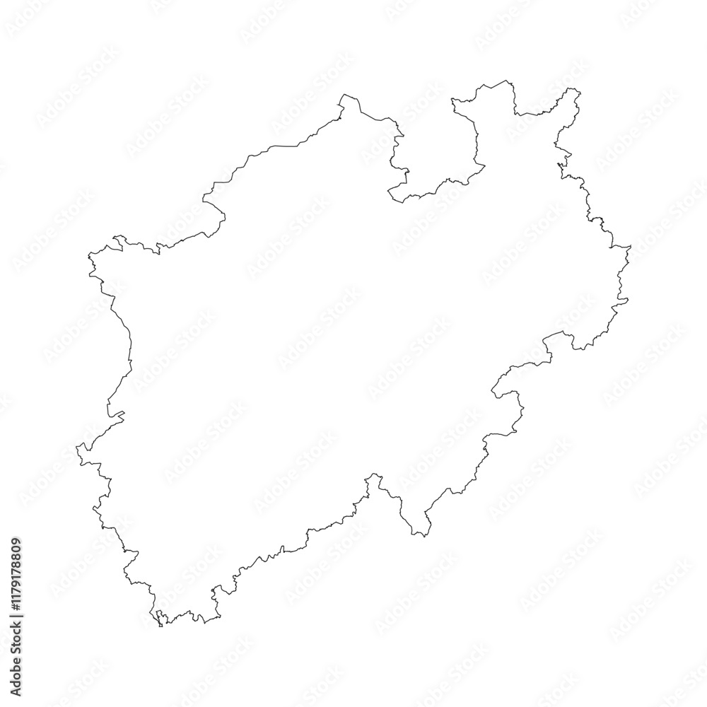 Nordrhein-Westfalen state blank outline map Nordrhein-Westfalen state blank outline map