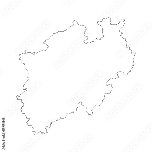 Nordrhein-Westfalen state blank outline map