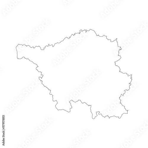 Saarland state blank outline map