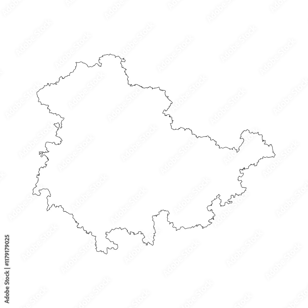 Thuringen state blank outline map Thuringen state blank outline map