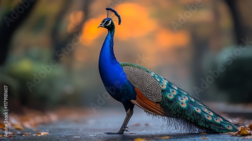 Wallpaper Mural Colorful peacock at sunset wildlife nature photo high resolution hd picture Torontodigital.ca