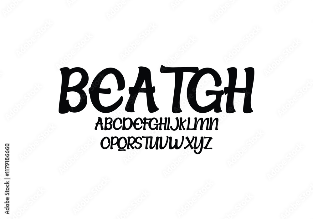 Beatgh font for logo and headline. Isolated vector typeset
