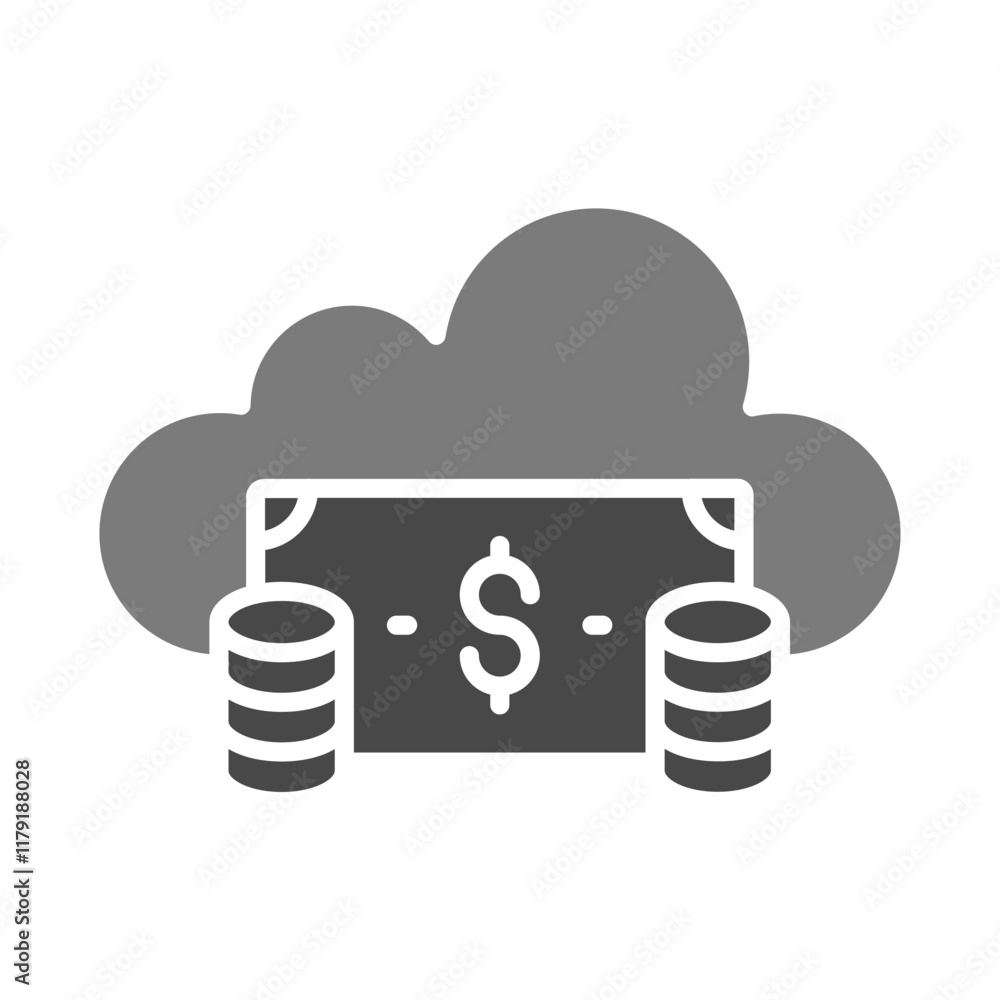 Cloud Money Icon Cloud Money Icon