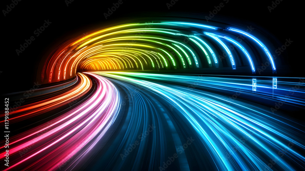 Rainbow Tunnel Abstract Background Rainbow Tunnel Abstract Background