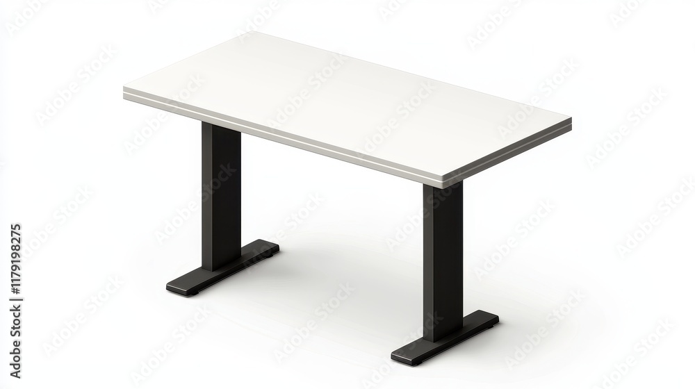 Modern Minimalist Desk on White Background for Office Use Modern Minimalist Desk on White Background for Office Use