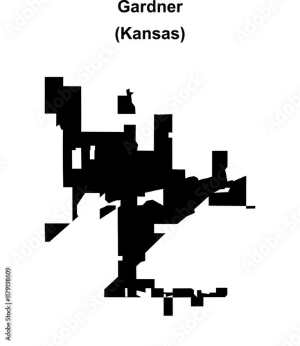 Gardner (Kansas) blank outline map