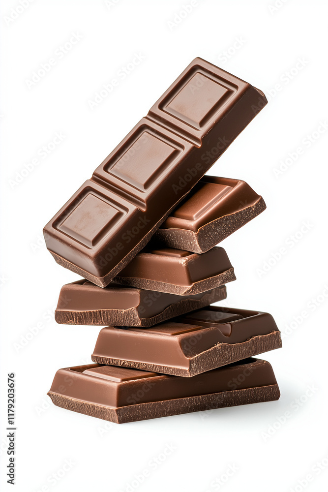 Floating chocolate bars with a bite taken out, isolated on white background. Floating chocolate bars with a bite taken out, isolated on white background.