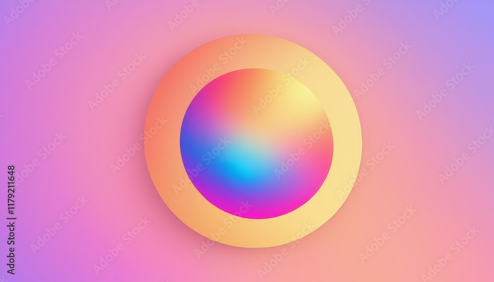 Obraz premium Colorful Circular Abstract Design with Gradient Hues and Soft Background for Creative Projects