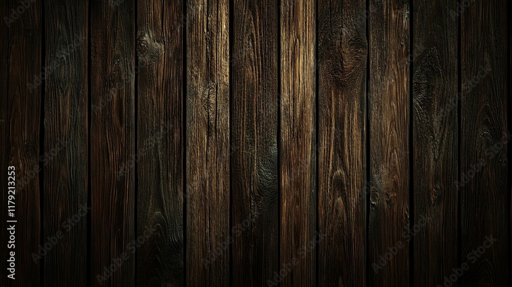 Naklejka premium Dark Rustic Wooden Planks: A Moody Textured Background