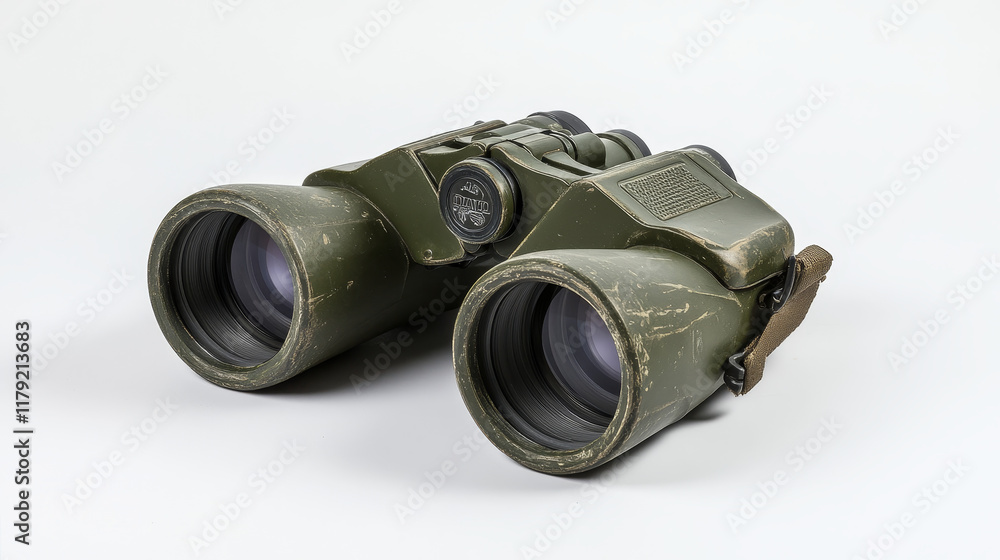 Military binoculars isolated vector. Optical device, lenses and zoom, hunting sport equipment icon Military binoculars isolated vector. Optical device, lenses and zoom, hunting sport equipment icon