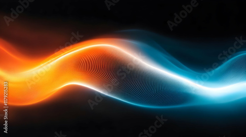 Wallpaper Mural Abstract Background Creates a Dynamic Blend of Orange and Blue Waves with Subtle Particle Effects. Torontodigital.ca