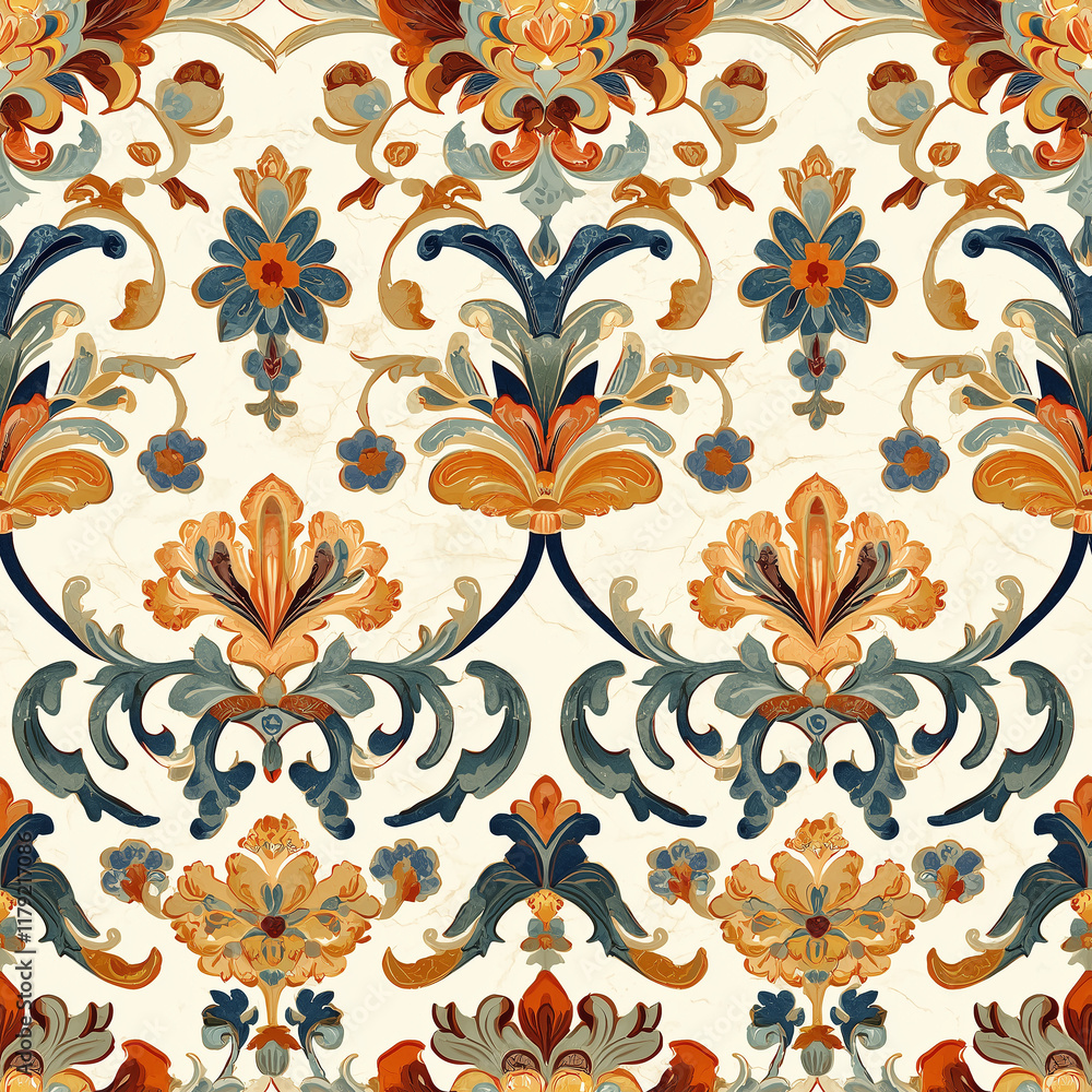 Mughal seamless pattern design featuring persian motifs for muslim art artistic muraqqa vibrant colors traditional islamic environment Mughal seamless pattern design featuring persian motifs for muslim art artistic muraqqa vibrant colors traditional islamic environment