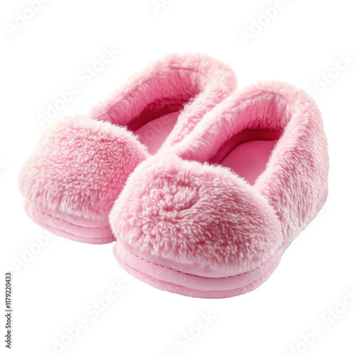 Comfortable Baby Pink Slippers Perfect for Cozy Days on Transparent Background
