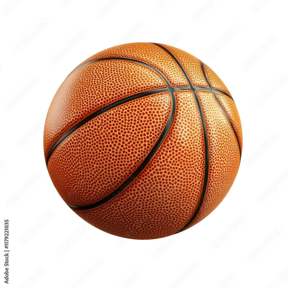 Fototapeta premium Isolated Orange Basketball for Sports and Marketing Use on Transparent Background