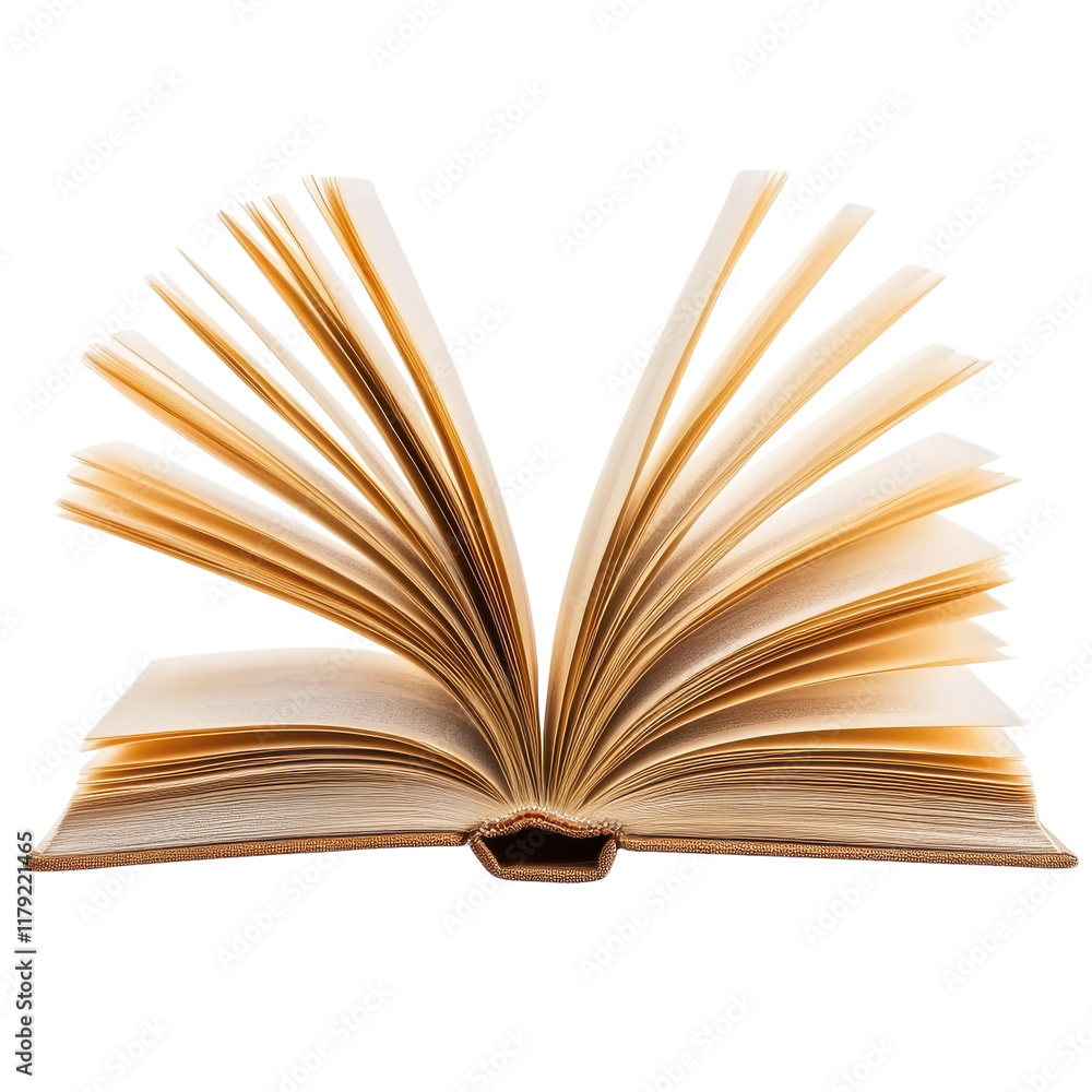 Fototapeta premium Open Book with Blank Pages for Note Taking and Sketching on Transparent Background