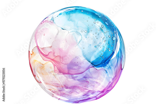 Wallpaper Mural Soap bubble watercolor cut out isolated on white Torontodigital.ca