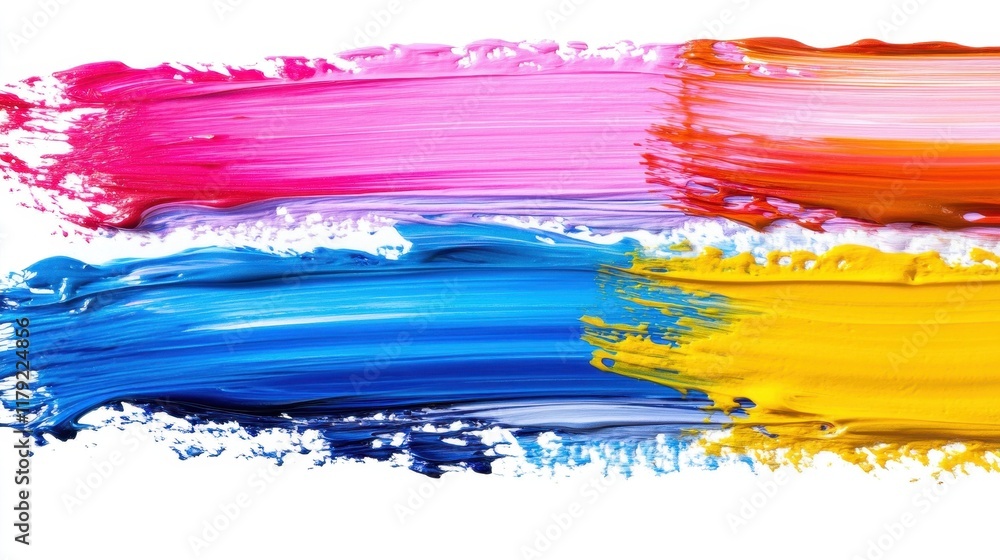 Vibrant Acrylic Paint Strokes, Abstract Colorful Texture. Vibrant Acrylic Paint Strokes, Abstract Colorful Texture.