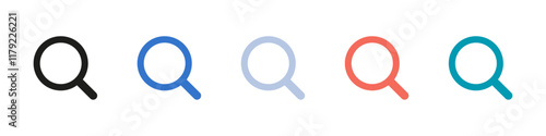 Magnifying glass icon set vector. Search Symbol. 