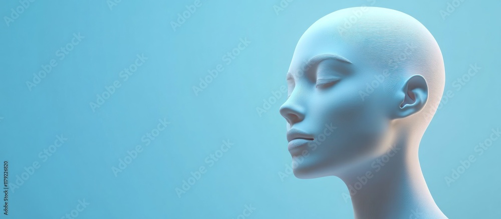 3D head, woman and human artificial intelligence of ai generated profile, future tech and machine learning engineering. 3D head, woman and human artificial intelligence of ai generated profile, future tech and machine learning engineering.