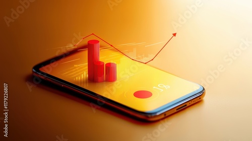 Wallpaper Mural Mobile Device Featuring Colorful Data Visualization Graphs Torontodigital.ca