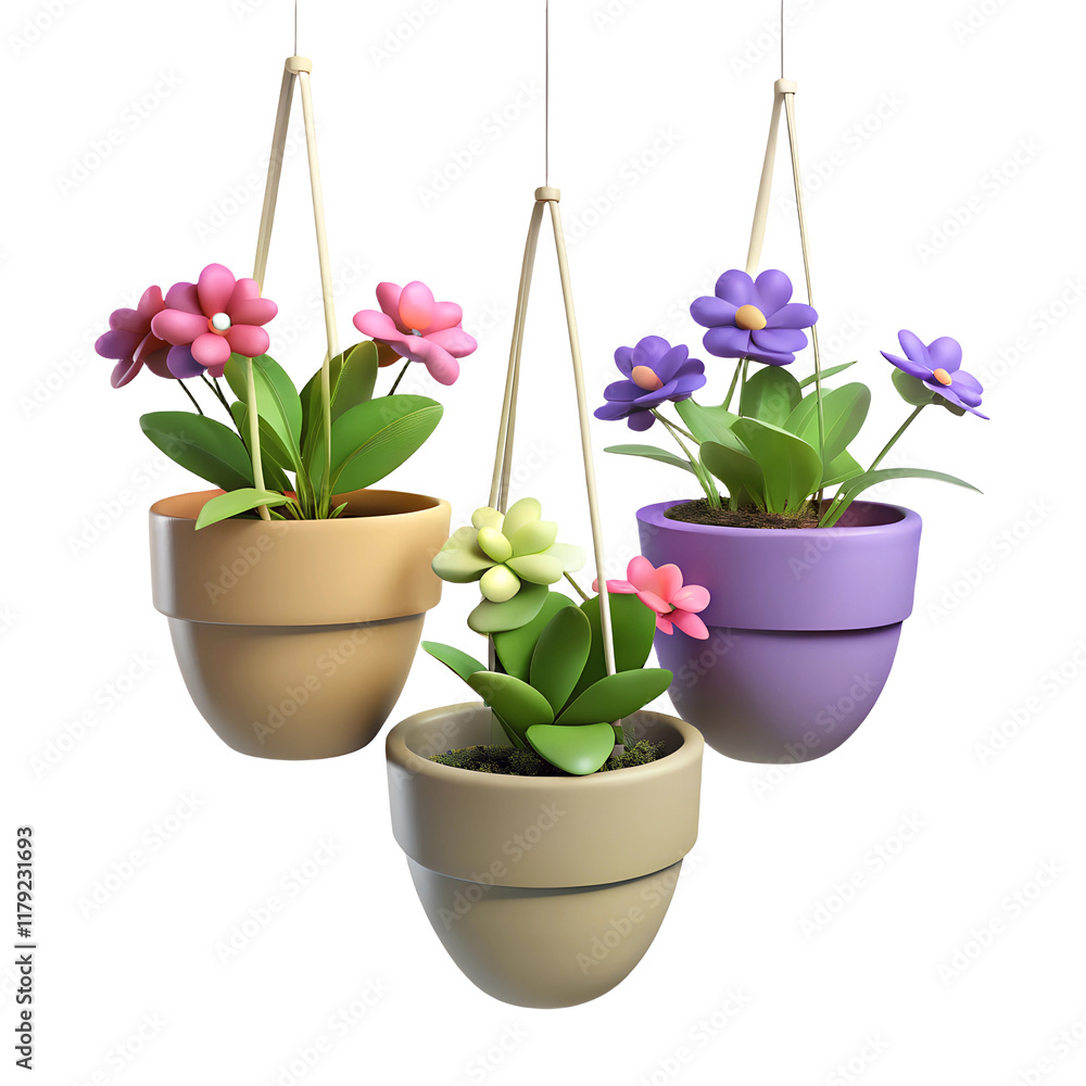 Set of potted indoor flowers suspended on ropes growth gardening lifestyles hanging herb PNG file download Set of potted indoor flowers suspended on ropes growth gardening lifestyles hanging herb PNG file download