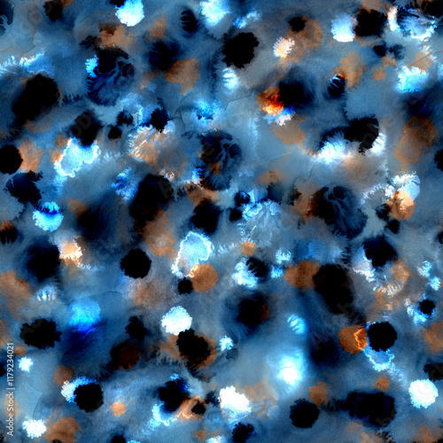 Valokuva Abstract watercolor seamless pattern with spotted tie dye effect