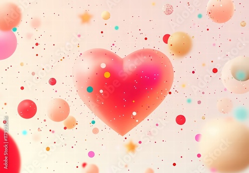 Wallpaper Mural Valentine's Day poster design template. The word "love" written in bold letters at the center of the design, surrounded by subtle stars and sparkles. poster with a heart shape and stars Torontodigital.ca