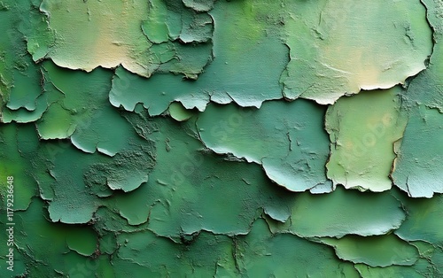 Wallpaper Mural Close-up of peeling green paint on a textured surface. Torontodigital.ca