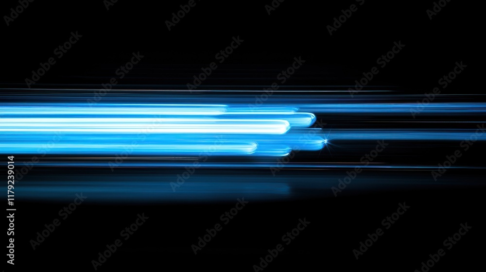 Abstract Blue Light Streaks, Dynamic Digital Art Abstract Blue Light Streaks, Dynamic Digital Art