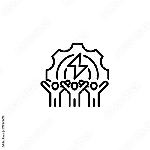 Empowered Team line icon. Universal creative premium symbol. Vector sign icon logo template. Vector illustration