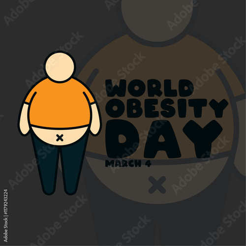 Vector Illustration of World Obesity Day. March 4. Poster, banner, card, background.