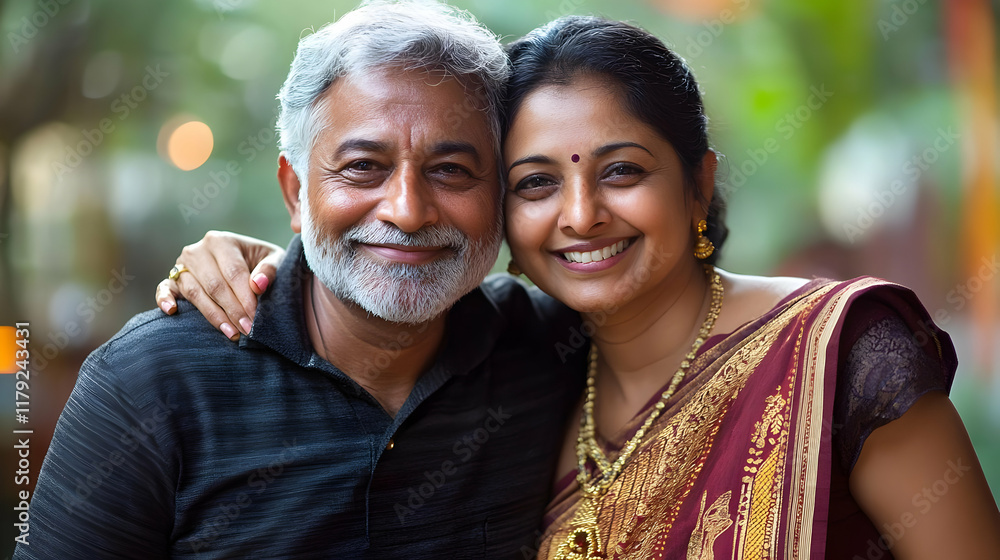 Happy Mature Couple Smiles Together in a Loving Embrace, Showing Affection and Joy. Happy Mature Couple Smiles Together in a Loving Embrace, Showing Affection and Joy.