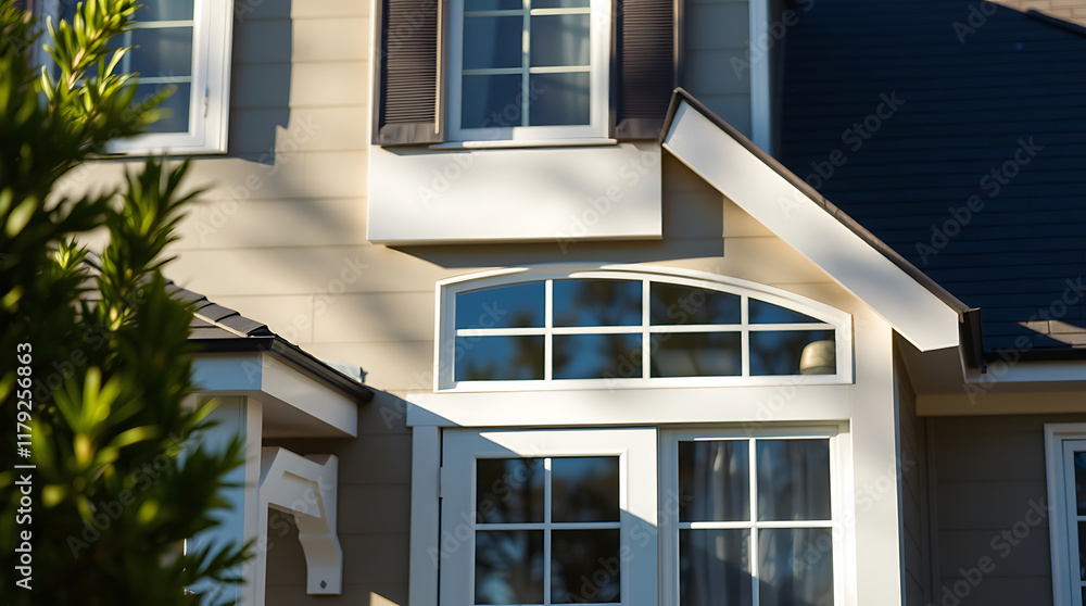 Fototapeta premium Residential Exterior with Multiple Window Styles