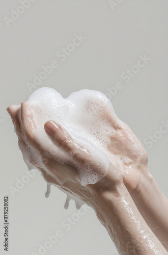 Close-up of washing hands