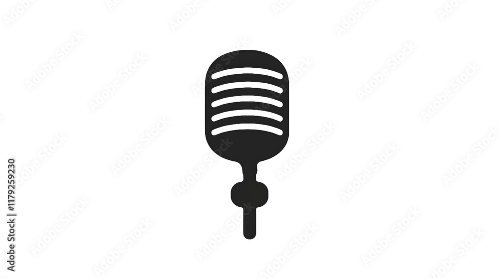 Retro Microphone Icon Perfect for Podcast, Music, and Vintage Designson white and transparent Background Retro Microphone Icon Perfect for Podcast, Music, and Vintage Designson white and transparent Background