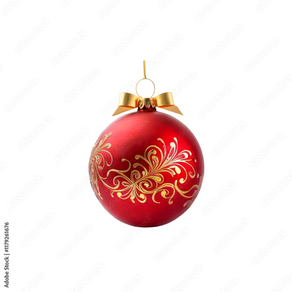 Red Christmas Ornament with Gold Design Red Christmas Ornament with Gold Design