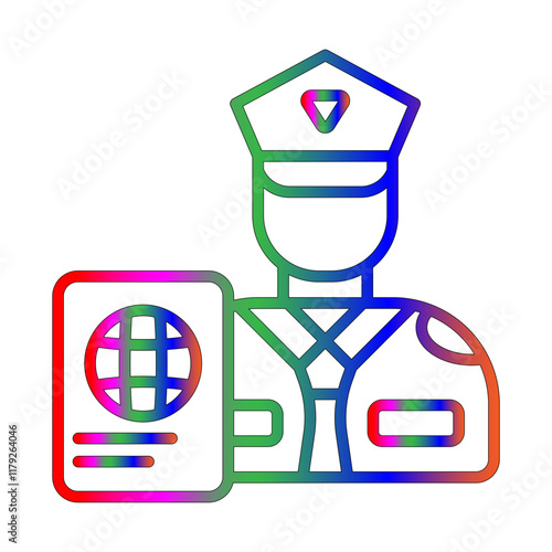 Passport Control line gradient icon